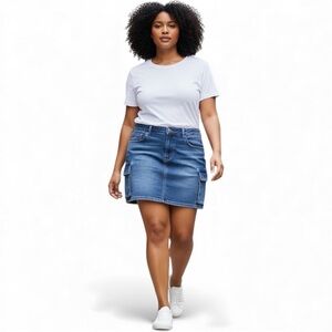 Cargo Denim Mini Skirt Plus Size 3X Brand New